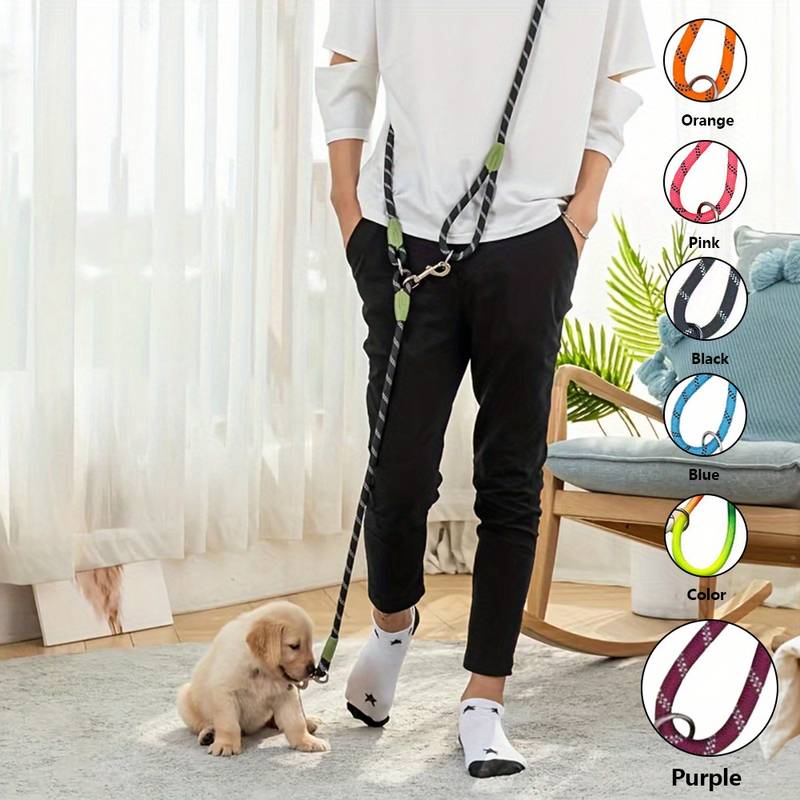 Black Reflective Hands-Free Dog Leash