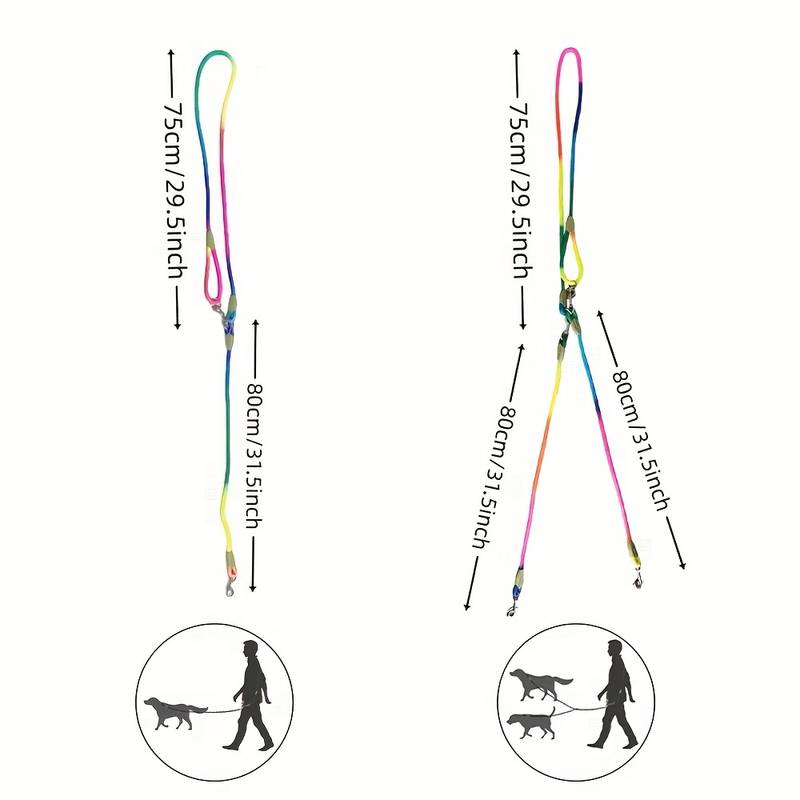 Multi-Colored Reflective Hands-Free Dog Leash